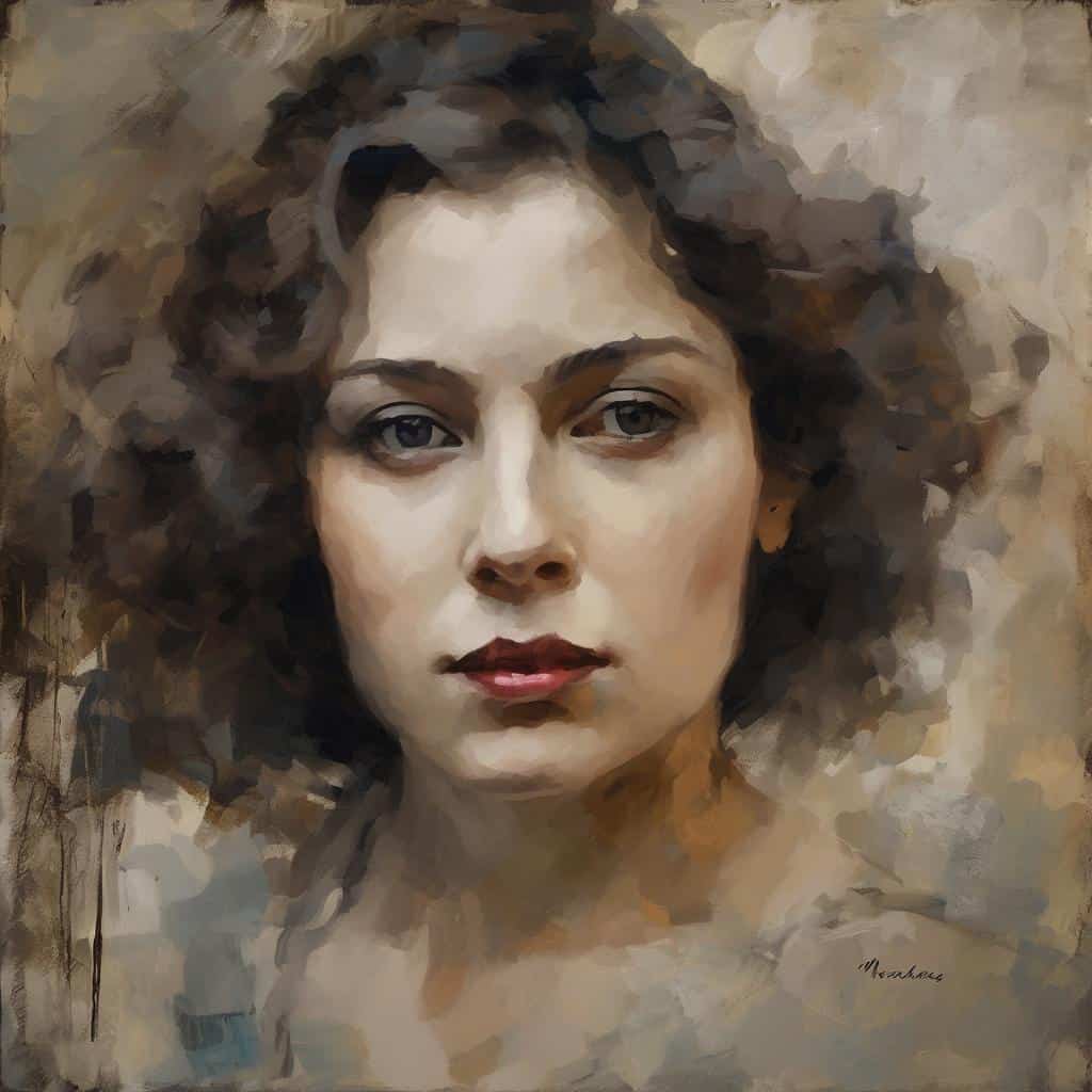 Ανθρωπινό πορτρέτο με ψηφιακή ζωγραφική σε στυλ αφηρημένου σφάλματος πραγματικότητας.